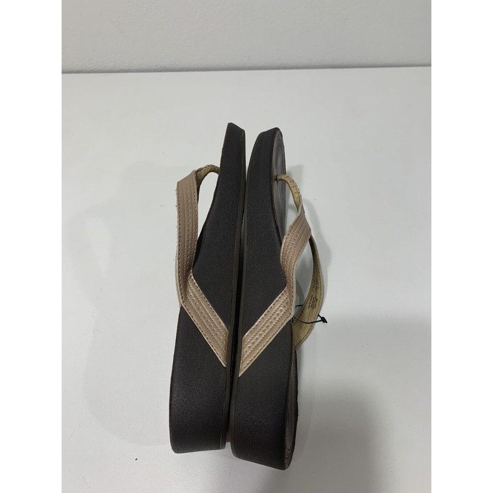 Olukai Women's Aukai Leather Wedge Sandals - Copper/Dark Java Size 10 - Picture 5 of 7